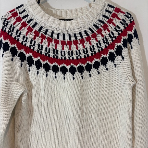 J. Crew Mercantile Small Knitted Long Sleeve Sweater Red Blue Casual 100% Cotton - Picture 2 of 7